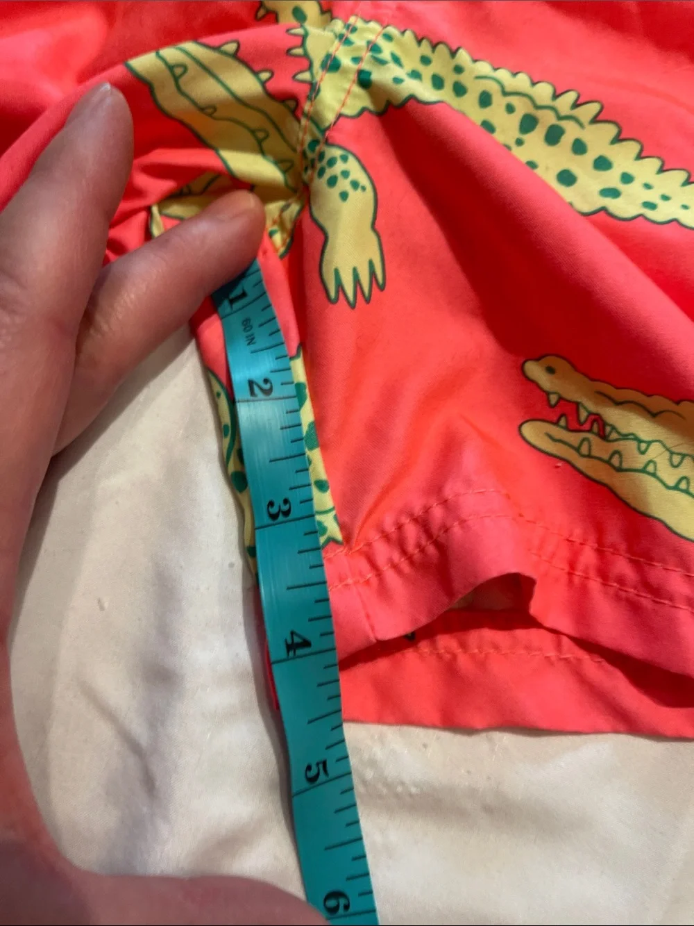 Cat & Jack Boys' Hot Pink Swim Trunks with Green Alligator Print